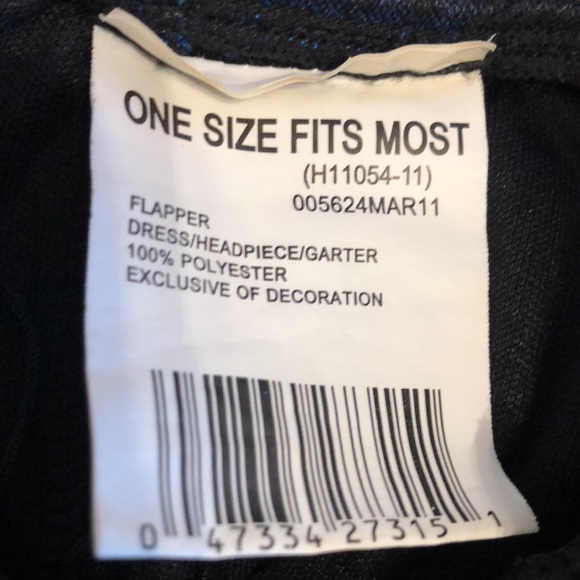 20s Flapper dress One size Fits most shimmery blue with black fringe sequin EUC - Picture 8 of 9